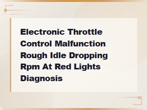 Electronic Throttle Control Malfunction Rough Idle Dropping Rpm at Red Lights Diagnosis